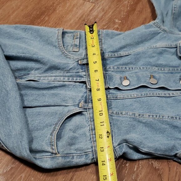 (XS) SHEIN Full Length Denim Jumpsuit Coveralls Farmhouse Outdoors Lightwash - Picture 7 of 13